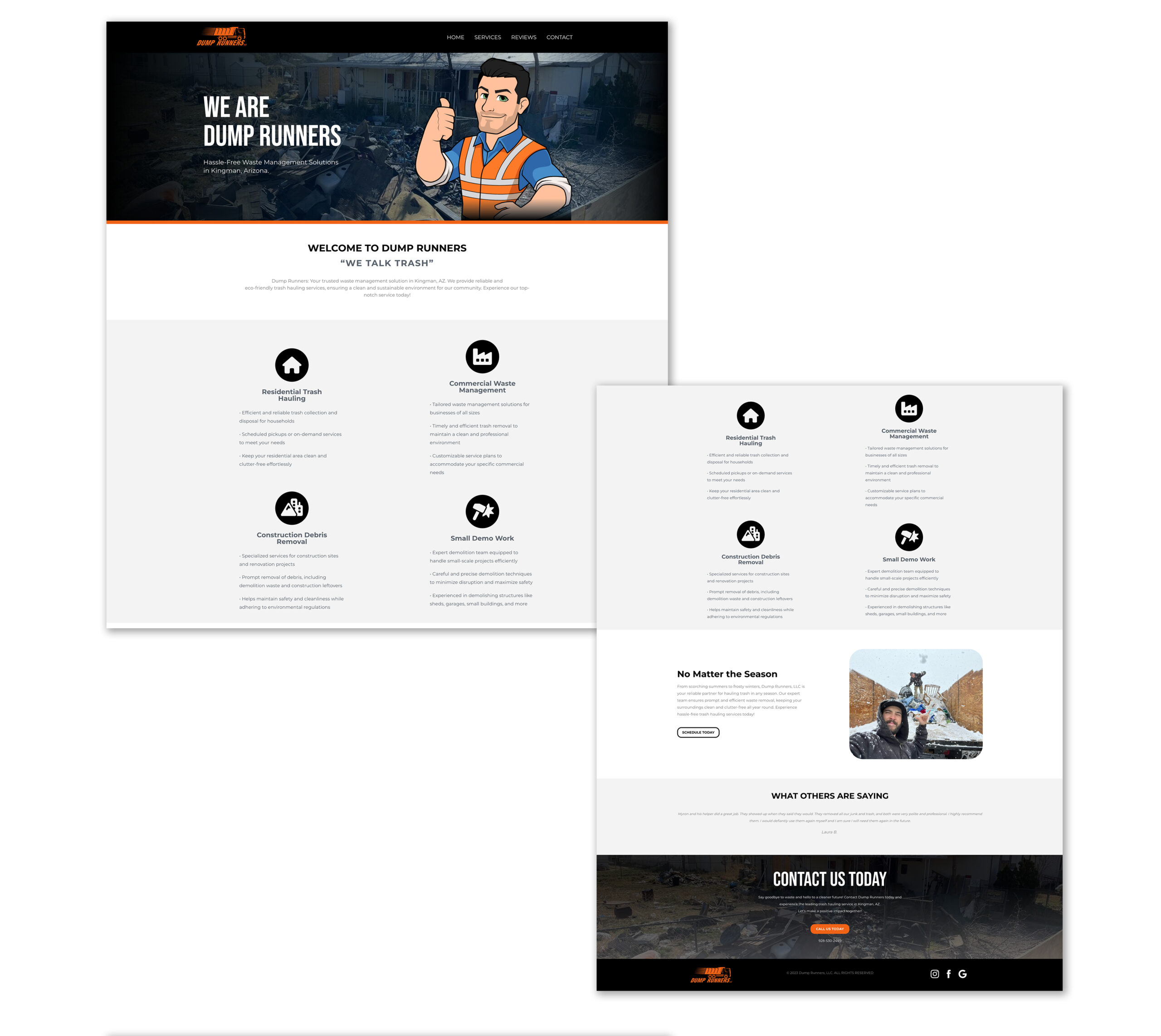 Dump Runners Website Layout