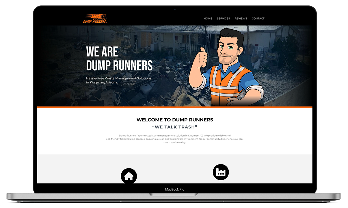 Dump Runners site mockup