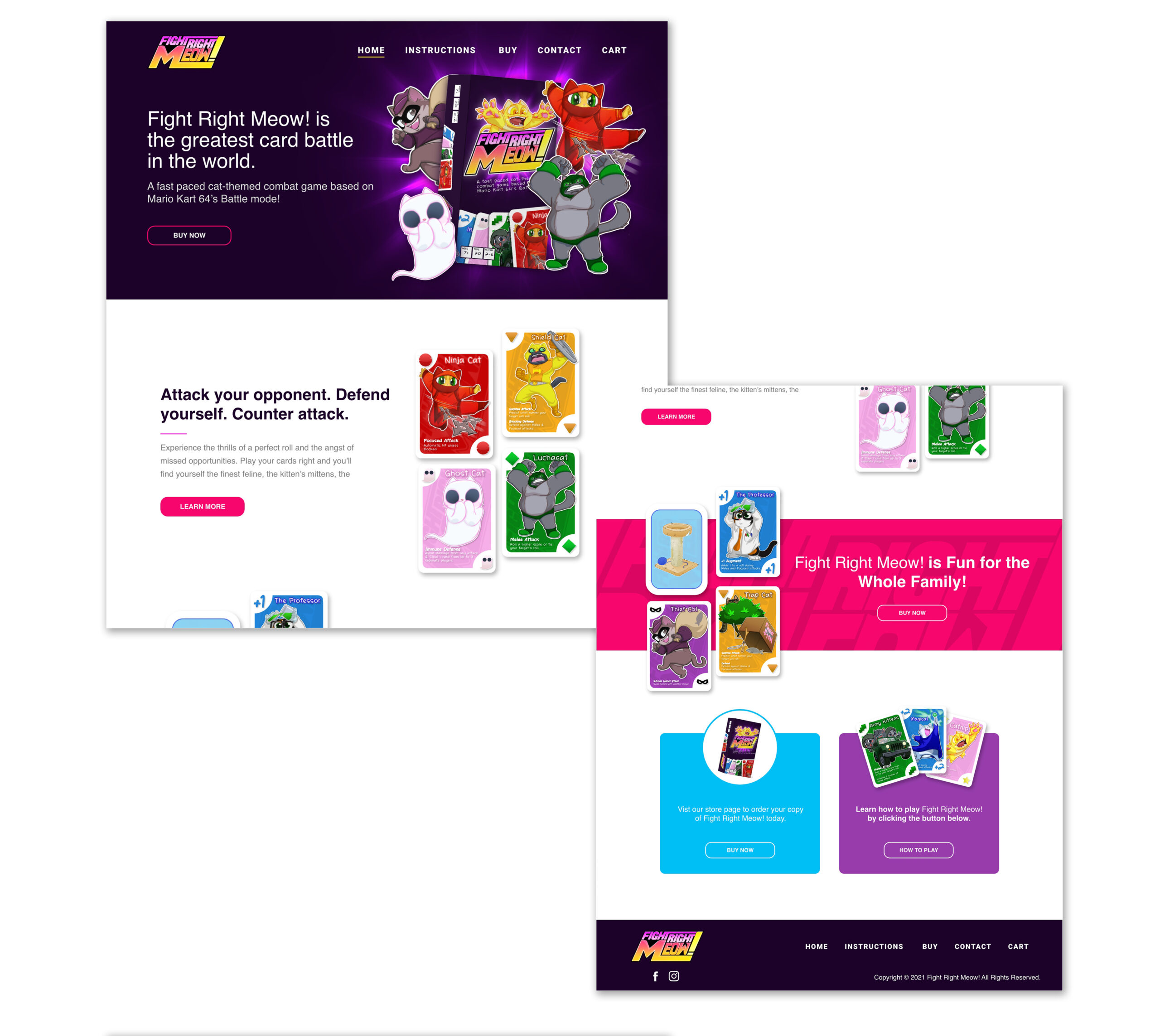 Fight Right Meow! Site Mockup