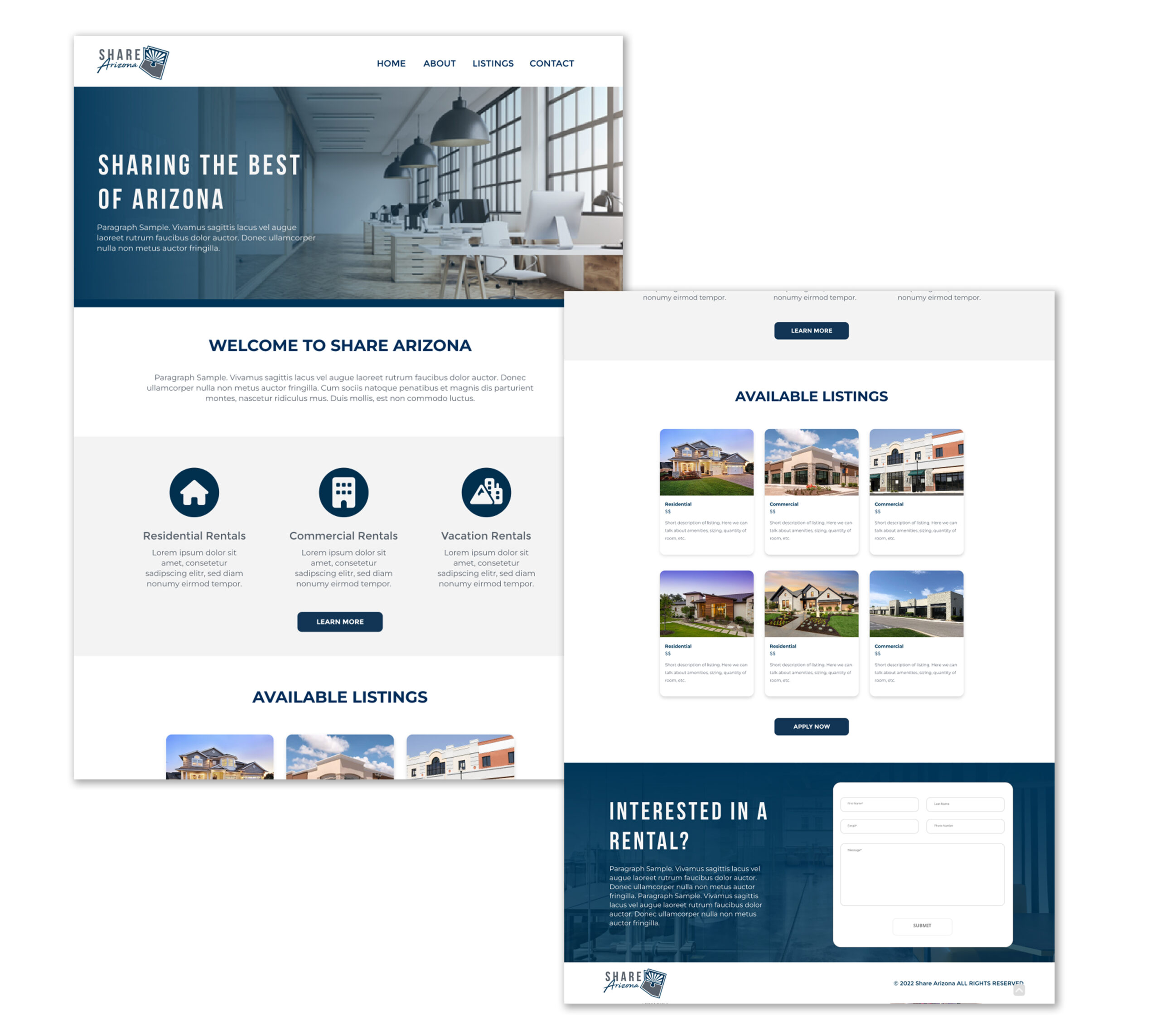 ShareArizona Website Layout