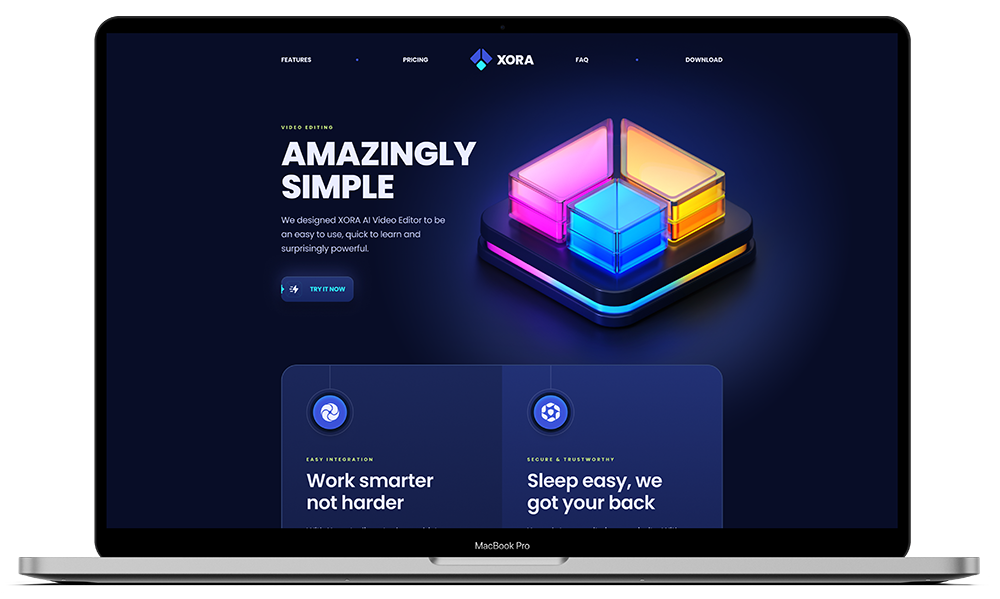 Xora laptop mockup
